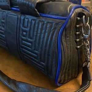 Kelsi Dagger Quilted Black Leather Barrel Bag